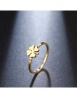 DOTIFI dla kobiet wzór koniczyny pierścień nowy stal nierdzewna 316L dziewczyny luksusowe Party/biżuteria ślubna R315