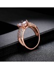 Double Fair obrączki obrączki cyrkonia biały/różowe złoto kolor CZ kamienny pierścień biżuteria dla kobiet anel HotSale DFR105