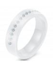 Moda mężczyźni kobiety czarny biały kolorowy pierścień pierścień ceramiczny dla kobiet z duże kryształowe obrączka pierścień sze