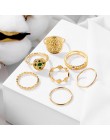2020 nowy 6 jednostek/partia Punk style jasne złoto układania midi finger knuckle pierścienie pierścień z charmsami biżuteria ar