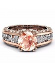 HUITAN luksusowy kwiat pierścień dla kobiet z 10mm okrągły cięta sześcienna cyrkonia romantyczny ślub obrączki biżuteria 5-12 r