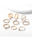 2020 nowy 6 jednostek/partia Punk style jasne złoto układania midi finger knuckle pierścienie pierścień z charmsami biżuteria ar
