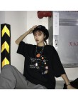 Fashionshow-koszulka damska JF z układem słonecznym koreańska koszulka oversized w stylu Hipsters w stylu grunge