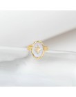 Dziki i bezpłatny styl boho Star otwarte pierścienie dla kobiet biała emalia stop złota owalny kształt pojedyncze pierścienie bi