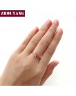 ZHOUYANG pierścień dla kobiet elegancki styl 3 kolor CZ kryształ drążą różowe złoto Sliver kolor modna biżuteria zaręczynowa R67