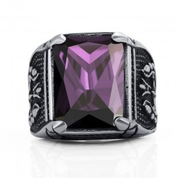 Jiayiqi Vintage CZ kamień męskie pierścienie Punk Style stal nierdzewna 316L pierścień dla mężczyzn biżuteria wysokiej jakości m