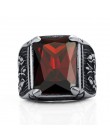 Jiayiqi Vintage CZ kamień męskie pierścienie Punk Style stal nierdzewna 316L pierścień dla mężczyzn biżuteria wysokiej jakości m