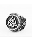 Beier stal nierdzewna 316L Nordic Viking pierścień niestandardowe Rune koraliki sygnet wilk skandynawski Odin Symbol moda męska 