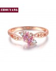ZHOUYANG pierścień dla kobiet elegancki styl 3 kolor CZ kryształ drążą różowe złoto Sliver kolor modna biżuteria zaręczynowa R67