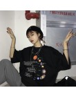 Fashionshow-koszulka damska JF z układem słonecznym koreańska koszulka oversized w stylu Hipsters w stylu grunge