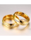 Obrączka zaręczynowa dla kobiet mężczyzn złoty Tone biżuteria miłosna nie znikną