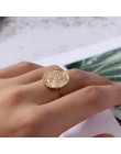 Retro królowa elżbieta okrągły otwarty pierścionek złota miedź twarz pokój dolar moneta otwarty pierścień dla kobiet biżuteria D