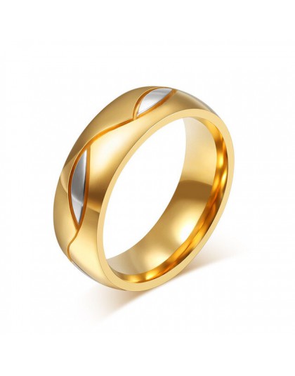 Obrączka zaręczynowa dla kobiet mężczyzn złoty Tone biżuteria miłosna nie znikną