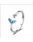 CHENGXUN delikatne niebieskie pierścionki z motylkiem dla kobiet Lady pierścienie projekt otwierający sezon Femme Bijoux Bague e