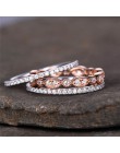ROMAD 3 sztuk/zestaw Dainty zestaw pierścieni dla kobiet różowe złoto wypełnione pierścień dla nowożeńców Retro obrączka obietni