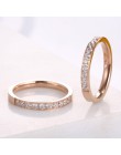 KNOCK wysokiej jakości różowe złote kolory aaa cyrkonia pierścionki dla kobiety mężczyzna ślub ze stali nierdzewnej Valentine pr