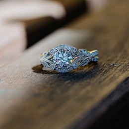 Moda oryginalny 925 Sterling Silver Rings dla kobiet olśniewający kwiatowy pierścień 1 Carat cyrkon rocznica sprzedaż Bijoux