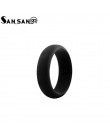 Modny czarny kolor ekologicznie silikonowe pierścionki rozmiar 5-9 miękkie elastyczne Punk Style pierścienie biżuteria dla kobie