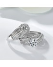 925 sterling silver luxury brand zestaw pierścieni ślubnych dla kobiet kobiet bride zaręczyny prezent na rocznicę dla pań biżute