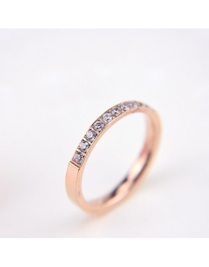 KNOCK wysokiej jakości różowe złote kolory aaa cyrkonia pierścionki dla kobiety mężczyzna ślub ze stali nierdzewnej Valentine pr