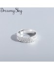 Koreański 925 Sterling Silver proste pierścienie dla kobiet biżuteria zaręczynowa osobowość przesadzone dziewczyny otwarte antyc