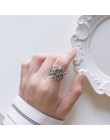 Czeski etniczne 925 Sterling Silver duże okrągłe pierścienie dla kobiet Bridal Wedding Vintage pierścionki otwarte prezenty świą