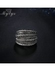 Mytys marka czarne pierścienie dla kobiet ustawienie Pave czarny Marcasite Blink Blink pierścień Fashion Design R1808