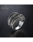 Mytys marka czarne pierścienie dla kobiet ustawienie Pave czarny Marcasite Blink Blink pierścień Fashion Design R1808