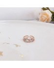 MENGJIQIAO nowy koreański słodkie serce z kwiatkiem Cubic cyrkon regulowane pierścienie dla kobiet moda kryształy krople Bague P