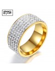 BFH 2019 moda cyrkon ślub stal nierdzewna stalowe pierścienie dla kobiet biżuteria moda zaręczyny kobiece kryształy pierścień ze