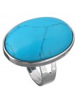Vintage Antique naturalny kamienny pierścień moda biżuteria niebieski turquoises Sea Opal Ring Finger dla kobiet rocznica ślubu 