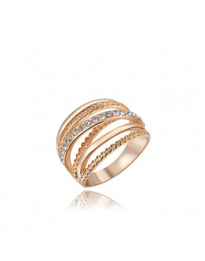 Marka roxi kobiety pierścień różowe złoto kolor Finger obrączki dla kobiet obrączki anillos biżuteria do ciała rozmiar 6 7 8 9 1