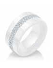 Wysokiej jakości czarno-biały prosty styl po prostu kryształowa ceramiczna obrączka dla kobiet