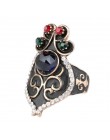 Hot Vintage pierścień dla kobiet kolor złoty Punk turecki biżuteria kolorowa żywica czarna emalia pierścień Party prezenty akces