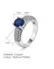 ZHOUYANG pierścionek dla kobiet czerwony kryształ elegancki pierścionek zaręczynowy obrączka różowe złoto kolor z austriackimi k
