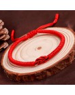 Tybetański buddyjski ręcznie węzłów Lucky Rope bransoletka chiński węzeł czerwona linka bransoletka rozmiar regulowany