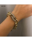 SHIXIN Punk kubański Link Chain złoty/srebrny kolorowa bransoletka Bangle 2020 luksusowy urok kryształowa bransoletka dla kobiet
