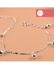 925 srebro Charm bransoletka dla kobiet dziewczyn luksusowa marka serce piękny śliczny Anklet biżuteria Pulseras Mujer