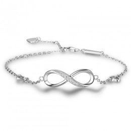 WLP Trendy 925 kolor srebrny nowy 8 kształt geometryczne regulowane bransoletki nieskończoności bransoletki ślubne dla kobiet mo