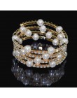 Elegancka kryształowa imitacja bransoletka perłowa wielowarstwowa rozciągliwa bransoletka perłowa bransoletka perłowa dla kobiet