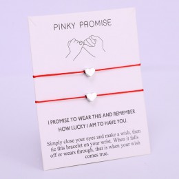 (Zestaw) serce Pinky obietnica regulowane bransoletki najlepsi przyjaciele na zawsze kochanek kobiety dziewczyna para biżuteria 