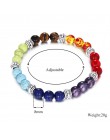 7 Chakra moda Healing bransoletka z paciorkami naturalny kamień lawowy koraliki w kolorze tiger eye bransoletka 8MM dla kobiet m