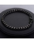 Spersonalizowane 3-11mm męska bransoletka czarny stal nierdzewna kubański link Chain bransoletki biżuteria męska prezenty hurtow