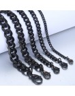 Spersonalizowane 3-11mm męska bransoletka czarny stal nierdzewna kubański link Chain bransoletki biżuteria męska prezenty hurtow