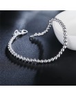 Charmhouse czyste srebro 925 biżuteria 4mm koraliki Ball Chain bransoletka dla kobiet bransoletki nadgarstek Pulseira Femme Wedd
