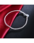 Charmhouse czyste srebro 925 biżuteria 4mm koraliki Ball Chain bransoletka dla kobiet bransoletki nadgarstek Pulseira Femme Wedd
