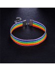 MLING Vintage Rope Chain Charm bransoletka moda Gay Pride Rainbow bransoletka bransoletka przyjaźni