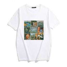 Van gogh nadruk w stylu vintage drukowany obraz kobiet T-shirt kobiet harajuku ulzzang koszulki zabawy koszulki sztuka estetyczn