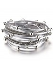ALLYES wielowarstwowe skórzane bransoletki dla kobiet moda 2020 kryształ czeski metalowy wisiorek z koralikami Wrap bransoletka 