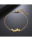 DOTIFI bransoleta ze stali nierdzewnej dla kobiet złoty i srebrny kolor delikatny pięciokątny Pulseira Feminina Lover's biżuteri